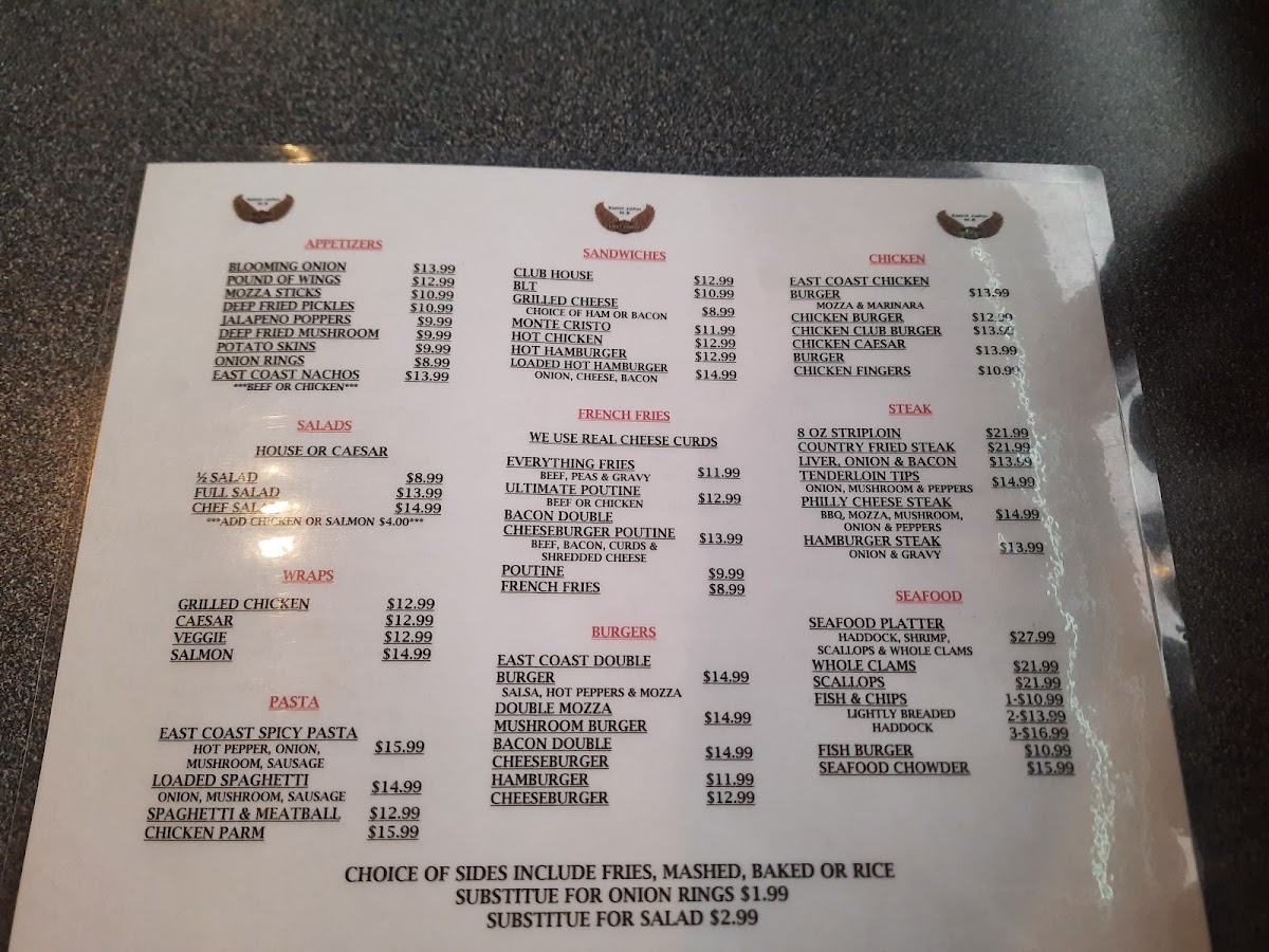 East Coast Pub and Grill Menu - Image 3