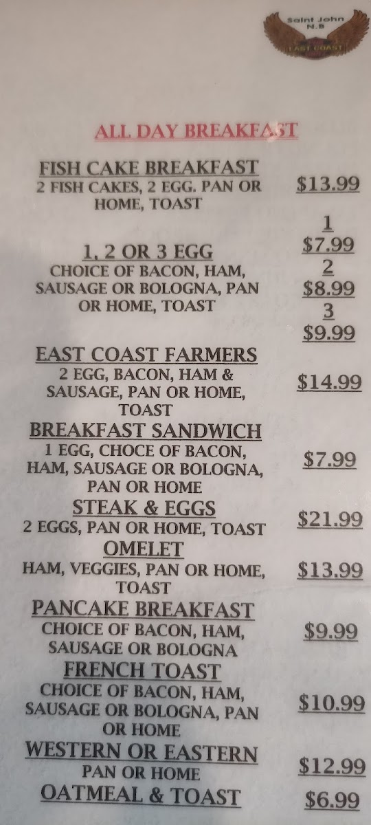 East Coast Pub and Grill Menu - Image 4