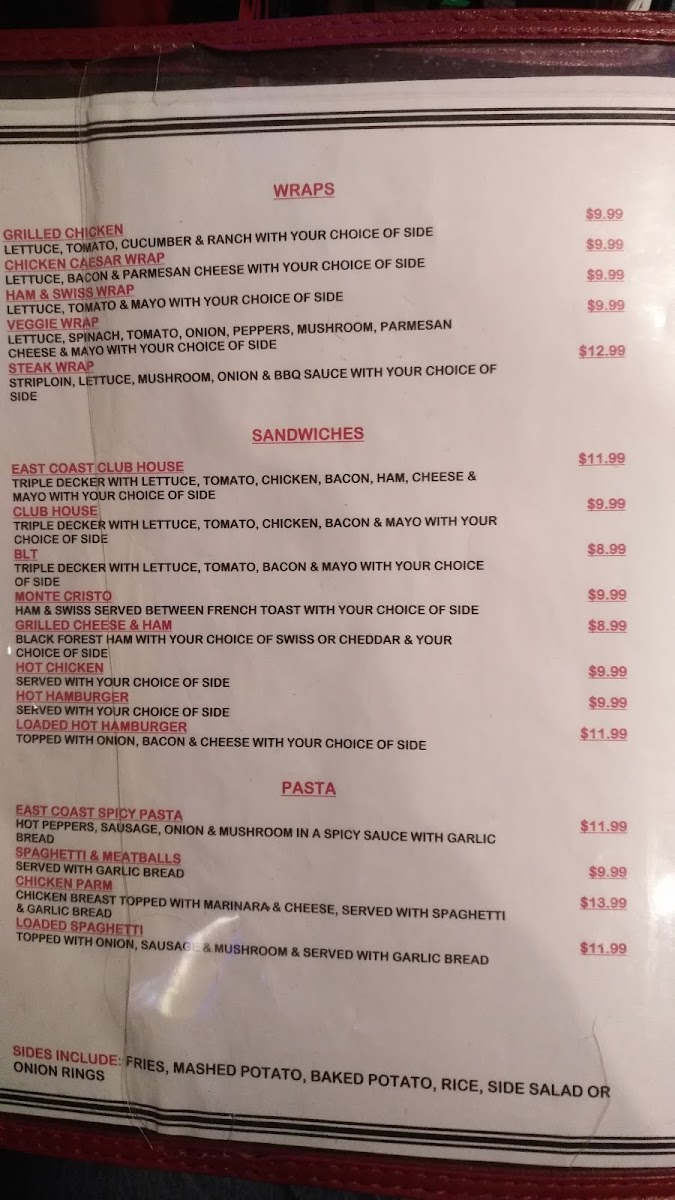 East Coast Pub and Grill Menu - Image 5