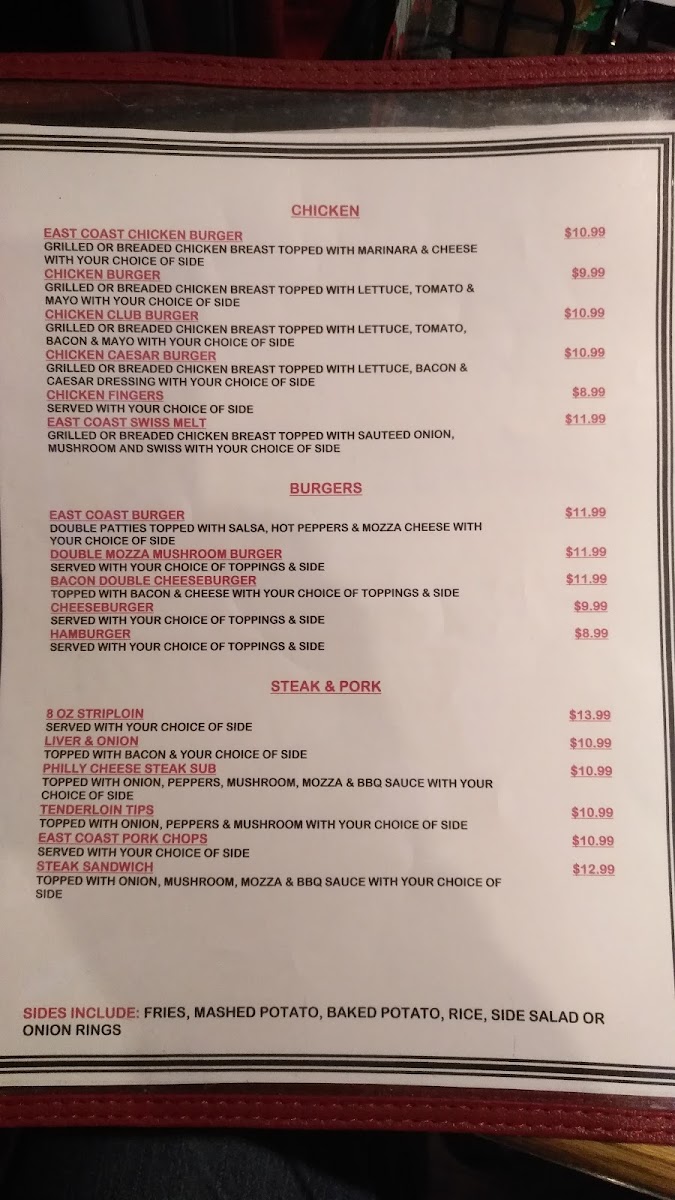 East Coast Pub and Grill Menu - Image 6